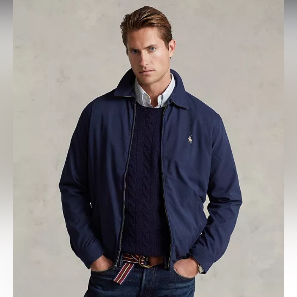 Ralph Lauren Navy Blue Lightweight Harrington Jacket